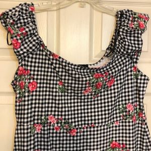 Pinup Gingham Floral Summer Dress